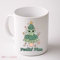 Feelin Pine Funny Christmas Tree Coffee Mug thumb 0