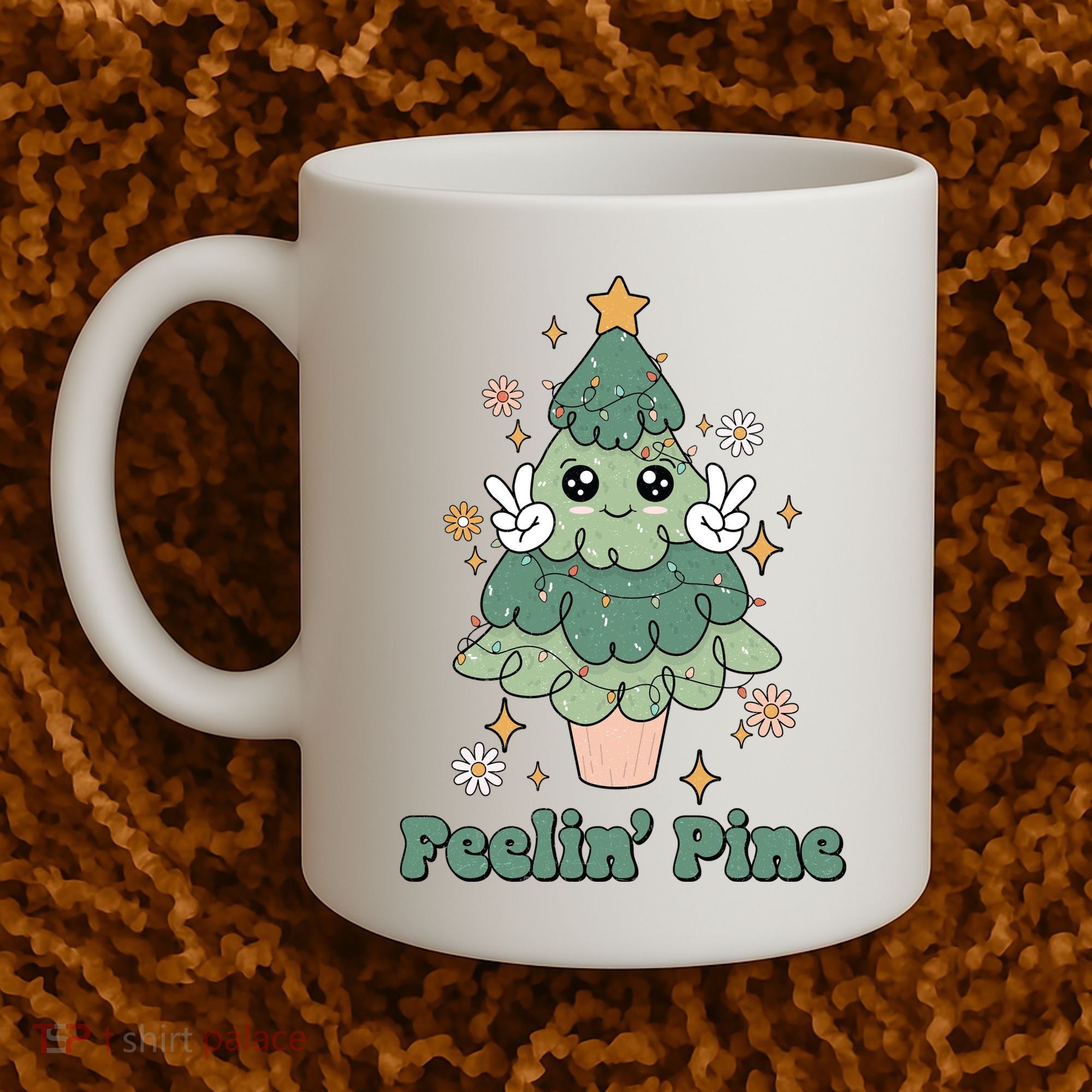Feelin Pine Funny Christmas Tree Coffee Mug