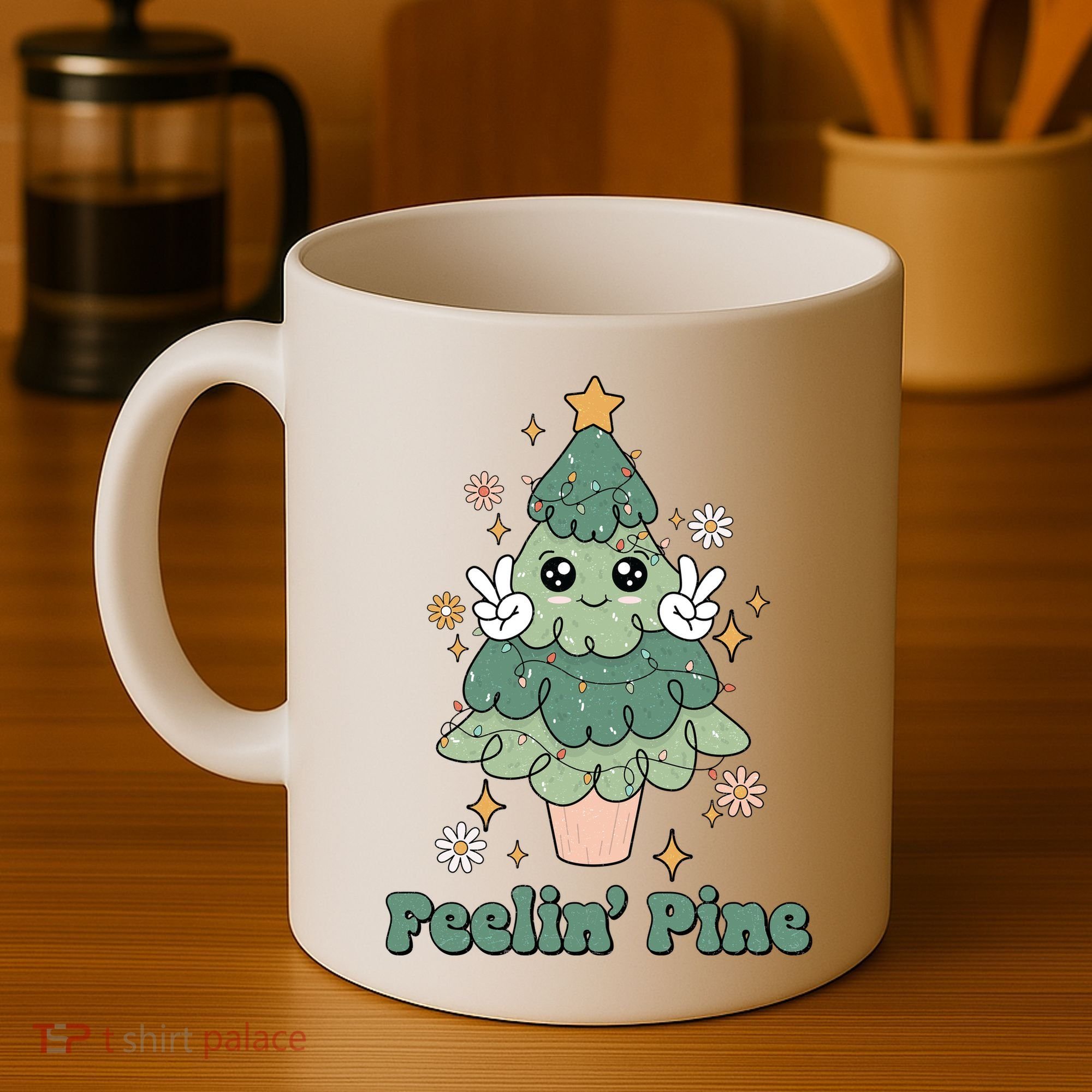 Feelin Pine Funny Christmas Tree Coffee Mug