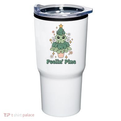 Feelin Pine Funny Christmas Tree Tumbler