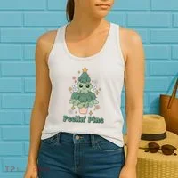 Feelin Pine Funny Christmas Tree Women's Tank Top thumb 2