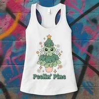 Feelin Pine Funny Christmas Tree Women's Tank Top thumb 3