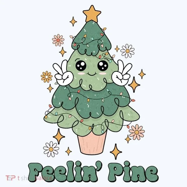 Feelin Pine Funny Christmas Tree Women's Tank Top