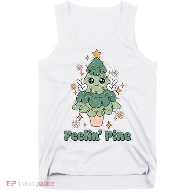 Feelin Pine Funny Christmas Tree Tank Top