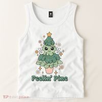 Feelin Pine Funny Christmas Tree Tank Top thumb 2