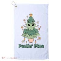 Feelin Pine Funny Christmas Tree Golf Towel thumb 0