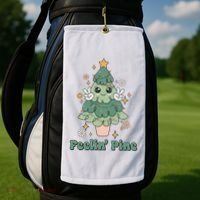 Feelin Pine Funny Christmas Tree Golf Towel thumb 2