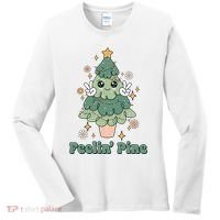 Feelin Pine Funny Christmas Tree Women's Long Sleeve Shirt thumb 0