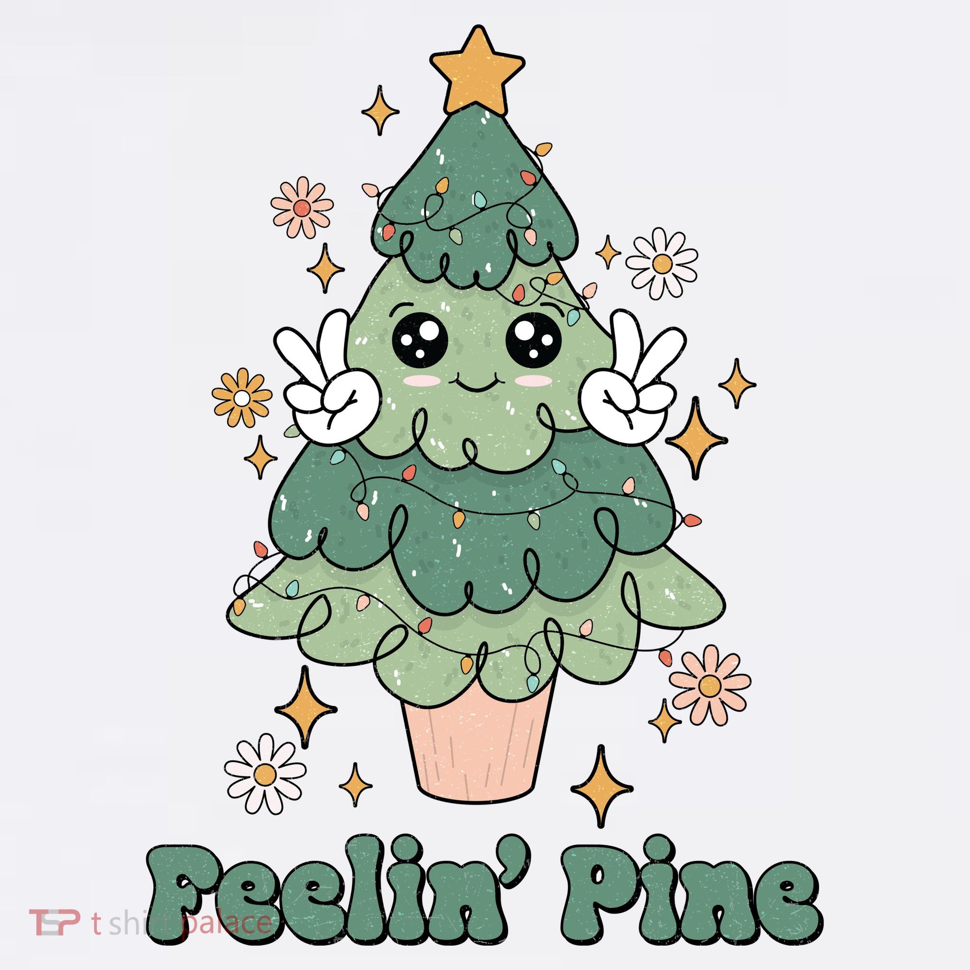 Feelin Pine Funny Christmas Tree Women's Long Sleeve Shirt