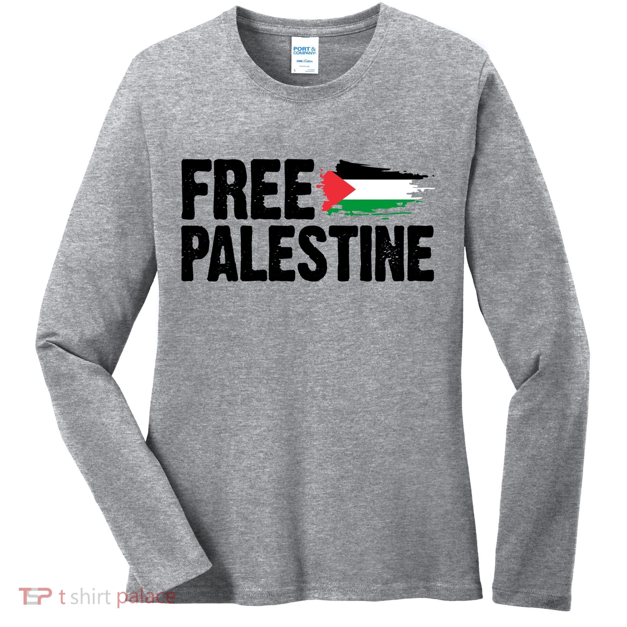 Free Palestine Flag Women's Long Sleeve Shirt