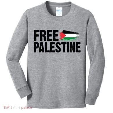 Free Palestine Flag Kids Long Sleeve Shirt