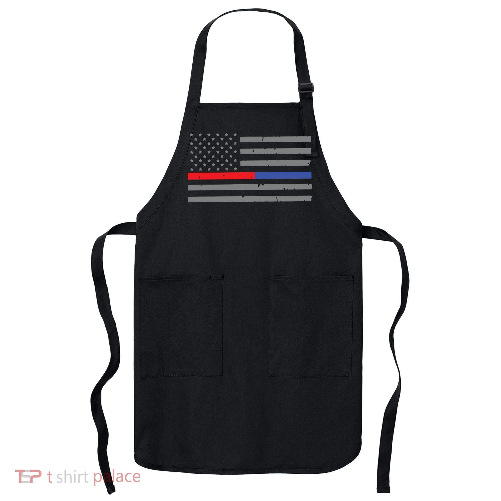 Firefighter Police Flag Thin Red Blue Line Apron
