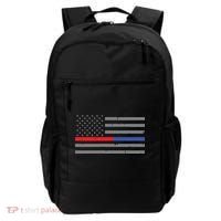 Firefighter Police Flag Thin Red Blue Line Backpack thumb 0