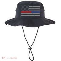 Firefighter Police Flag Thin Red Blue Line Bucket Hat thumb 0