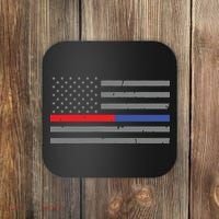 Firefighter Police Flag Thin Red Blue Line Coaster thumb 0