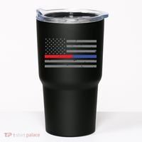 Firefighter Police Flag Thin Red Blue Line Tumbler thumb 0