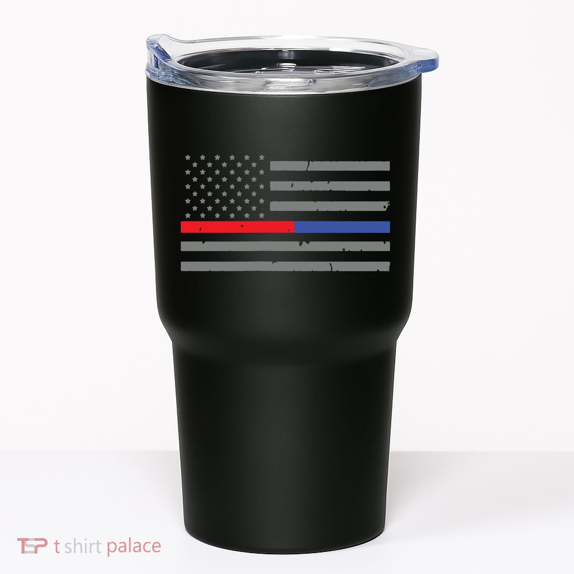 Firefighter Police Flag Thin Red Blue Line Tumbler