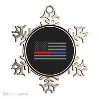 Firefighter Police Flag Thin Red Blue Line Ornament thumb 0