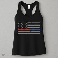 Firefighter Police Flag Thin Red Blue Line Women's Tank Top thumb 3