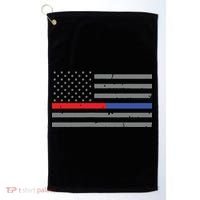 Firefighter Police Flag Thin Red Blue Line Golf Towel thumb 0