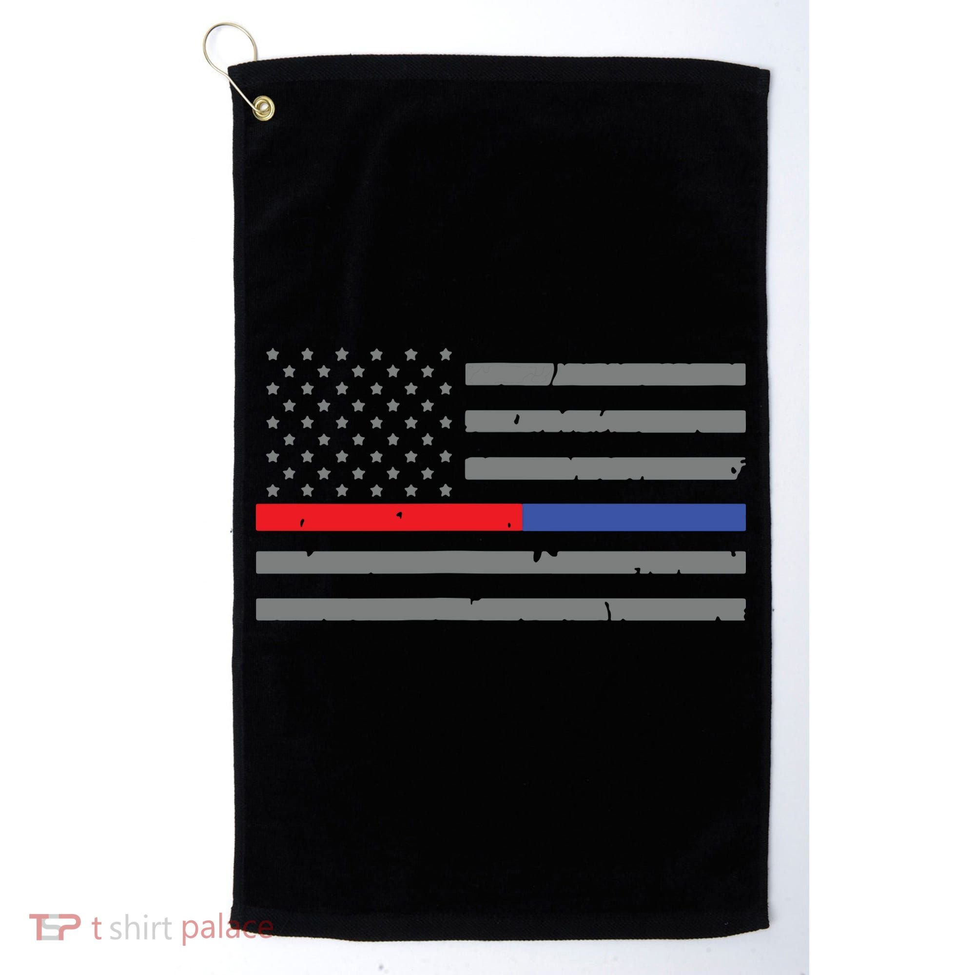 Firefighter Police Flag Thin Red Blue Line Golf Towel