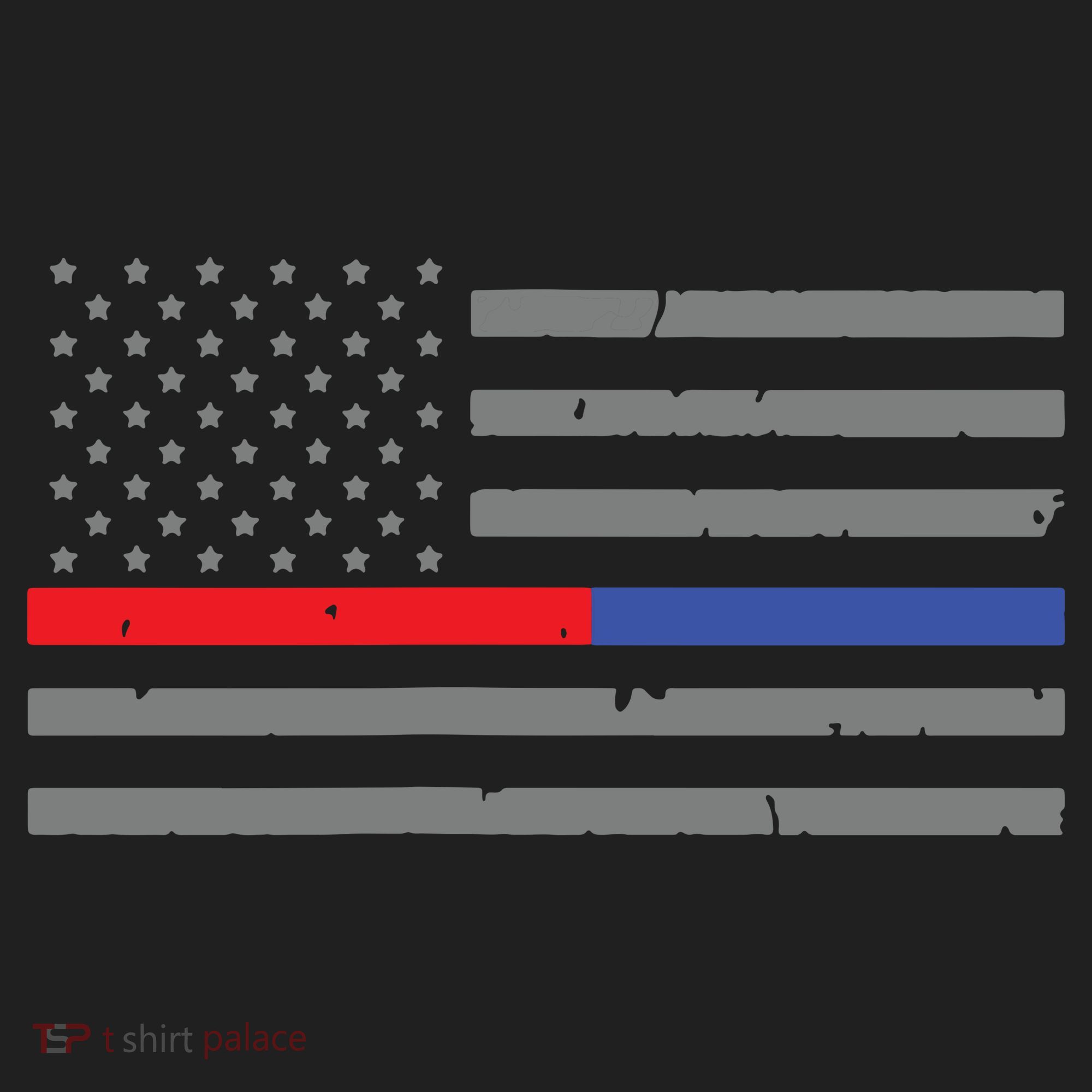 Firefighter Police Flag Thin Red Blue Line Golf Towel