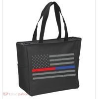 Firefighter Police Flag Thin Red Blue Line Tote Bag thumb 2