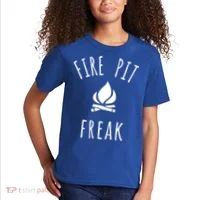 Fire Pit Freak Crazy Funny Gift Idea With Campfire Flames Great Gift Kids T-Shirt thumb 2
