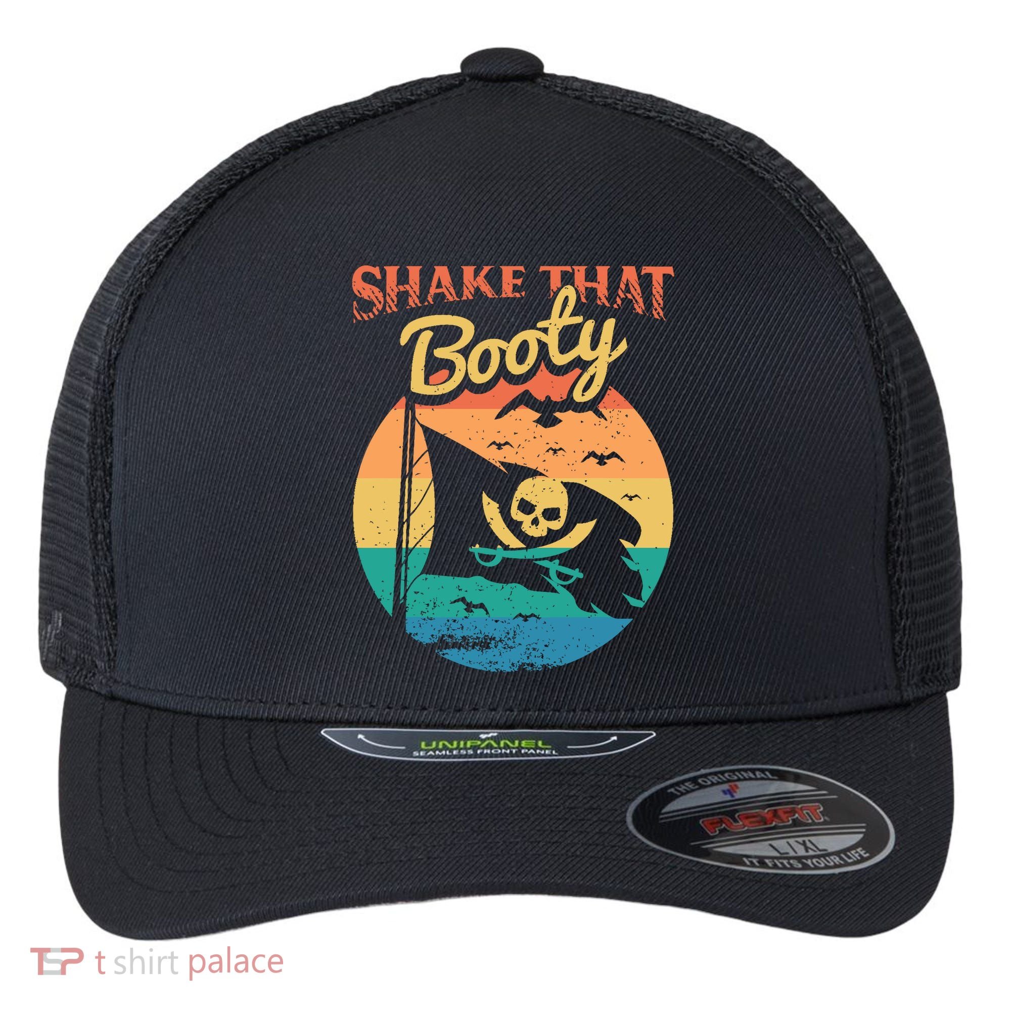 Funny Pirate Freebooter Buccaneer Caribbean Adventure Flexfit Unipanel Trucker Cap