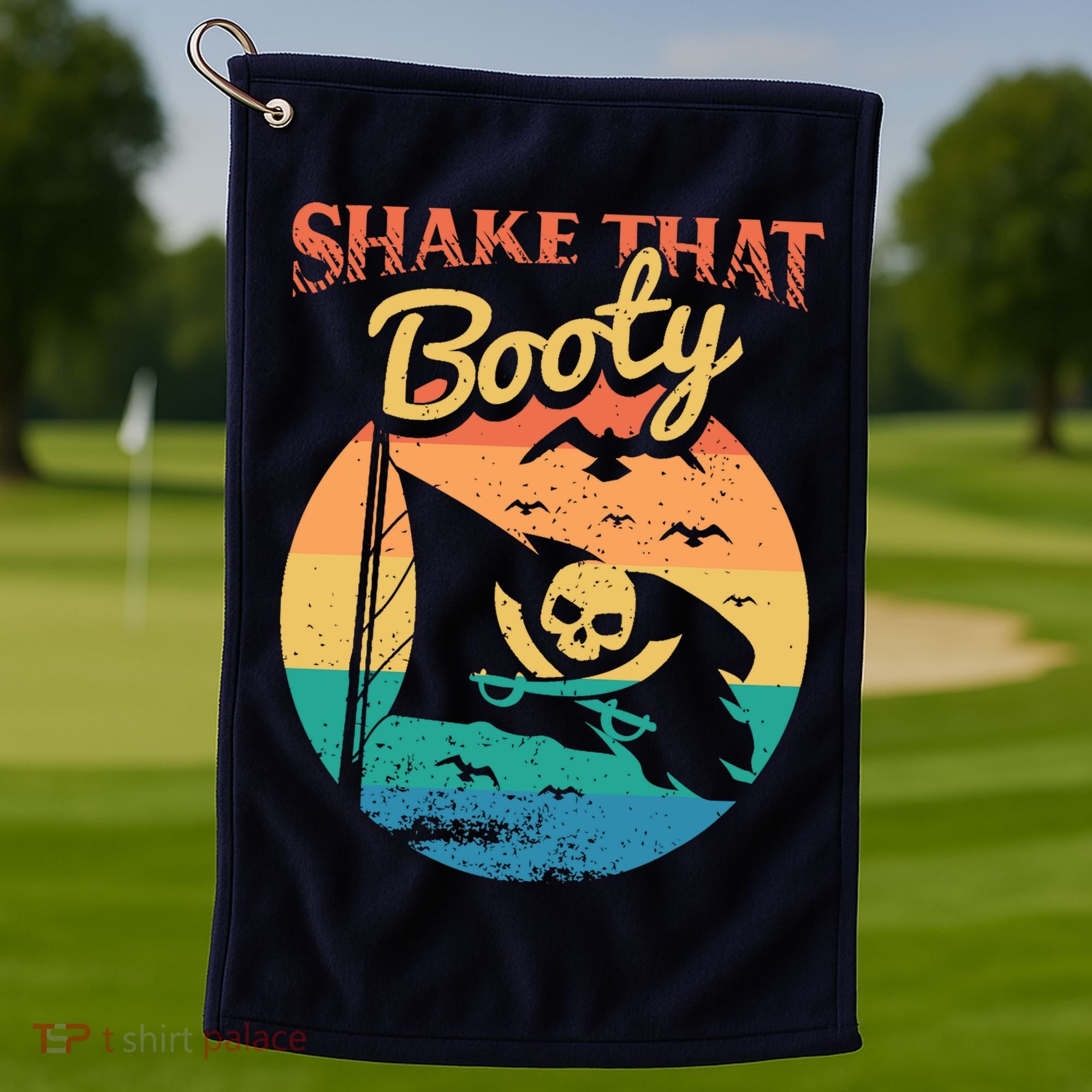 Funny Pirate Freebooter Buccaneer Caribbean Adventure Golf Towel