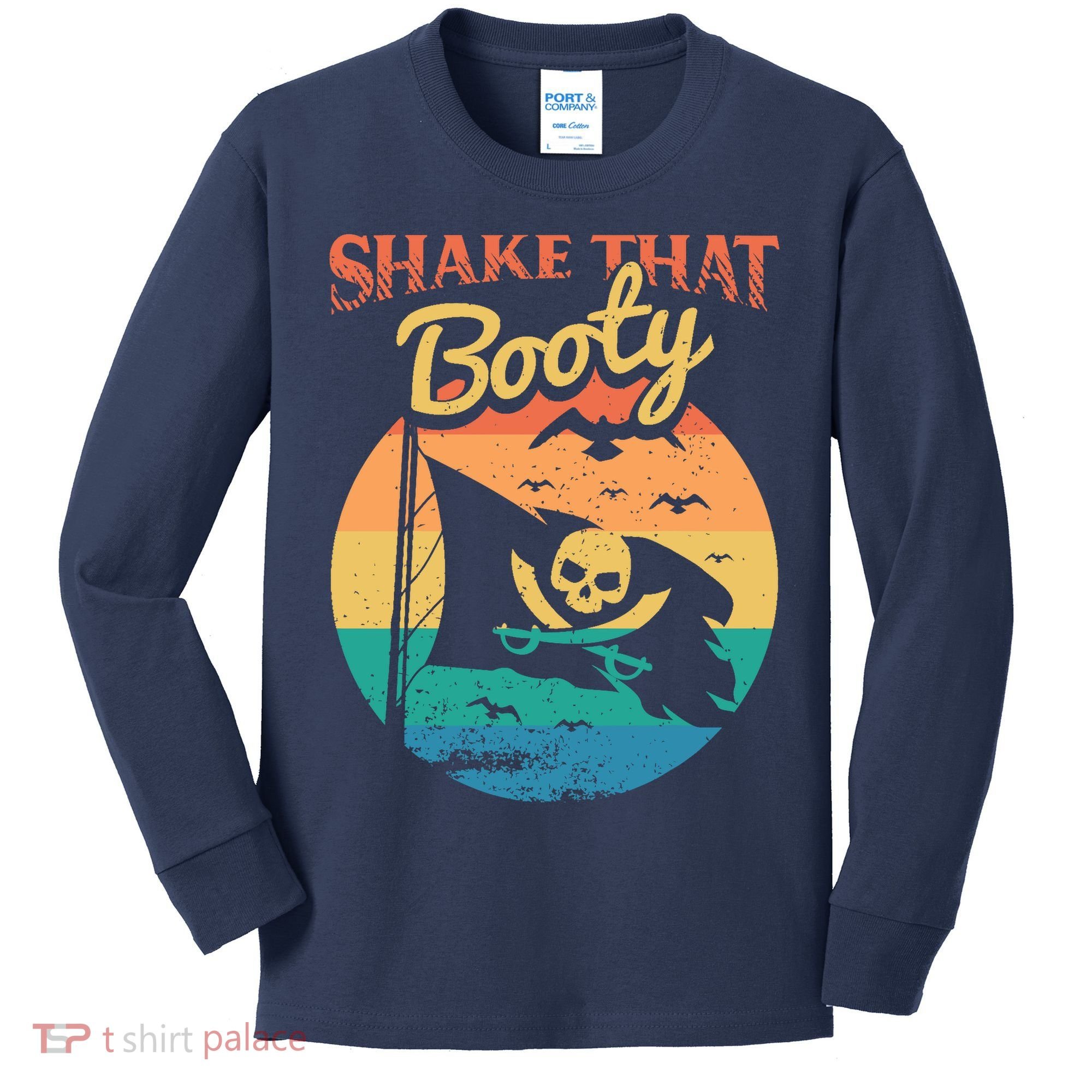 Funny Pirate Freebooter Buccaneer Caribbean Adventure Kids Long Sleeve Shirt
