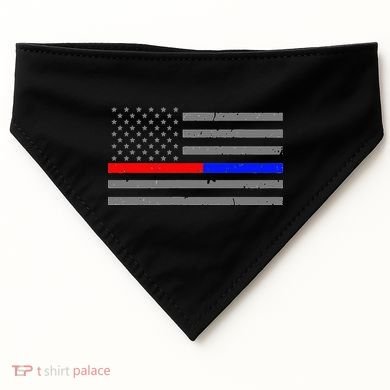 Firefighter Police Flag Thin Red Blue Line USA-Made Doggie Bandana
