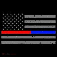 Firefighter Police Flag Thin Red Blue Line USA-Made Doggie Bandana thumb 2