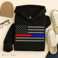 Firefighter Police Flag Thin Red Blue Line Hoodie thumb 4