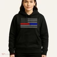 Firefighter Police Flag Thin Red Blue Line Hoodie thumb 5