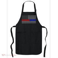 Firefighter Police Flag Thin Red Blue Line Apron thumb 0