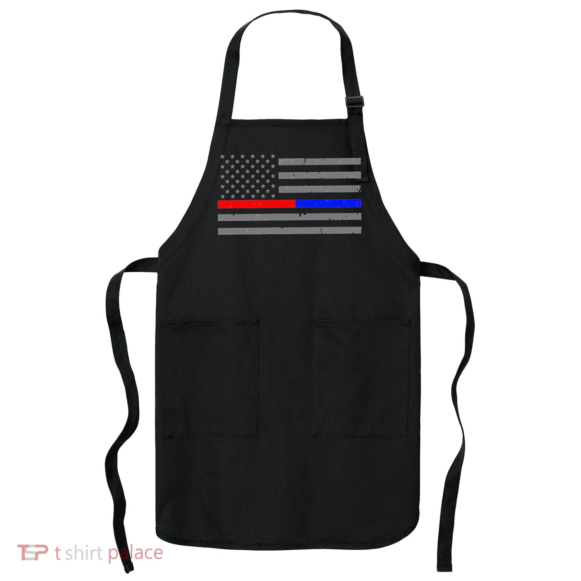 Firefighter Police Flag Thin Red Blue Line Apron