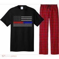 Firefighter Police Flag Thin Red Blue Line Pajama Set thumb 0