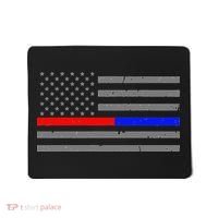 Firefighter Police Flag Thin Red Blue Line Mousepad thumb 0