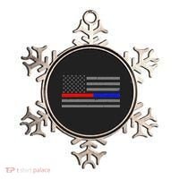 Firefighter Police Flag Thin Red Blue Line Ornament thumb 0