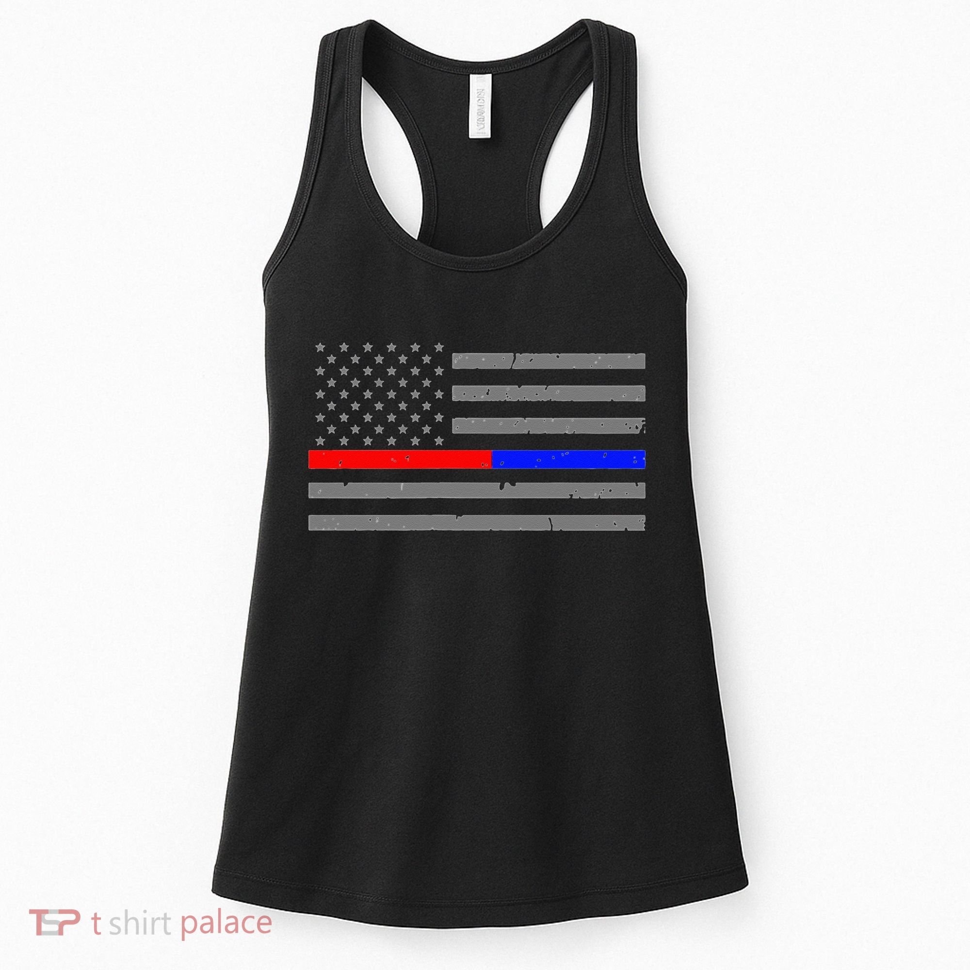 Firefighter Police Flag Thin Red Blue Line Women's Tank Top
