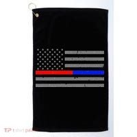 Firefighter Police Flag Thin Red Blue Line Golf Towel thumb 0
