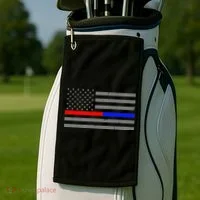 Firefighter Police Flag Thin Red Blue Line Golf Towel thumb 2