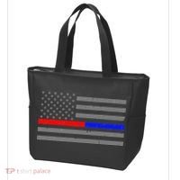 Firefighter Police Flag Thin Red Blue Line Tote Bag thumb 3