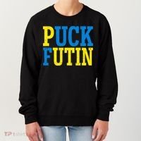 Funny Puck Futin Stand WIth Ukraine Women's Sweatshirt thumb 0