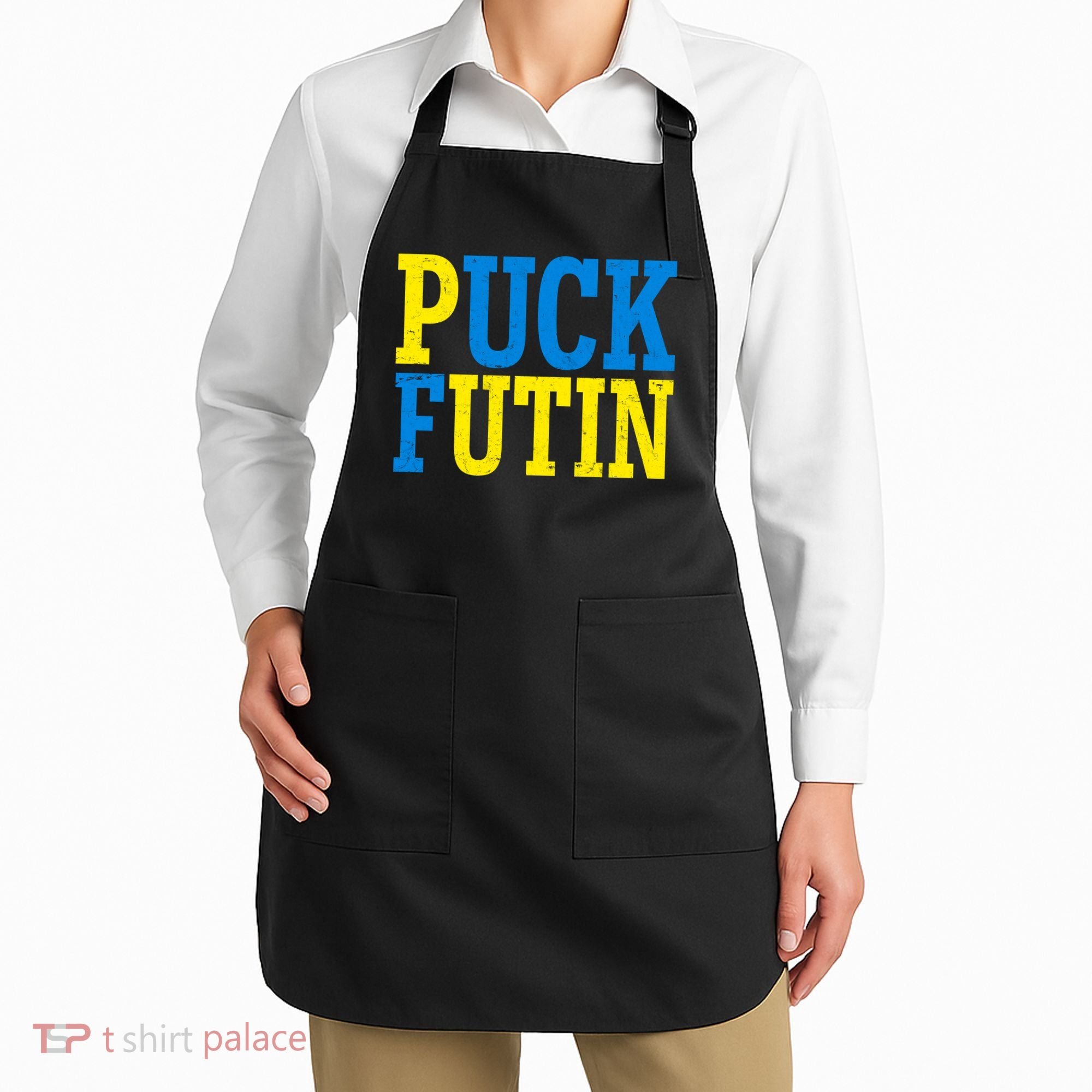 Funny Puck Futin Stand WIth Ukraine Apron