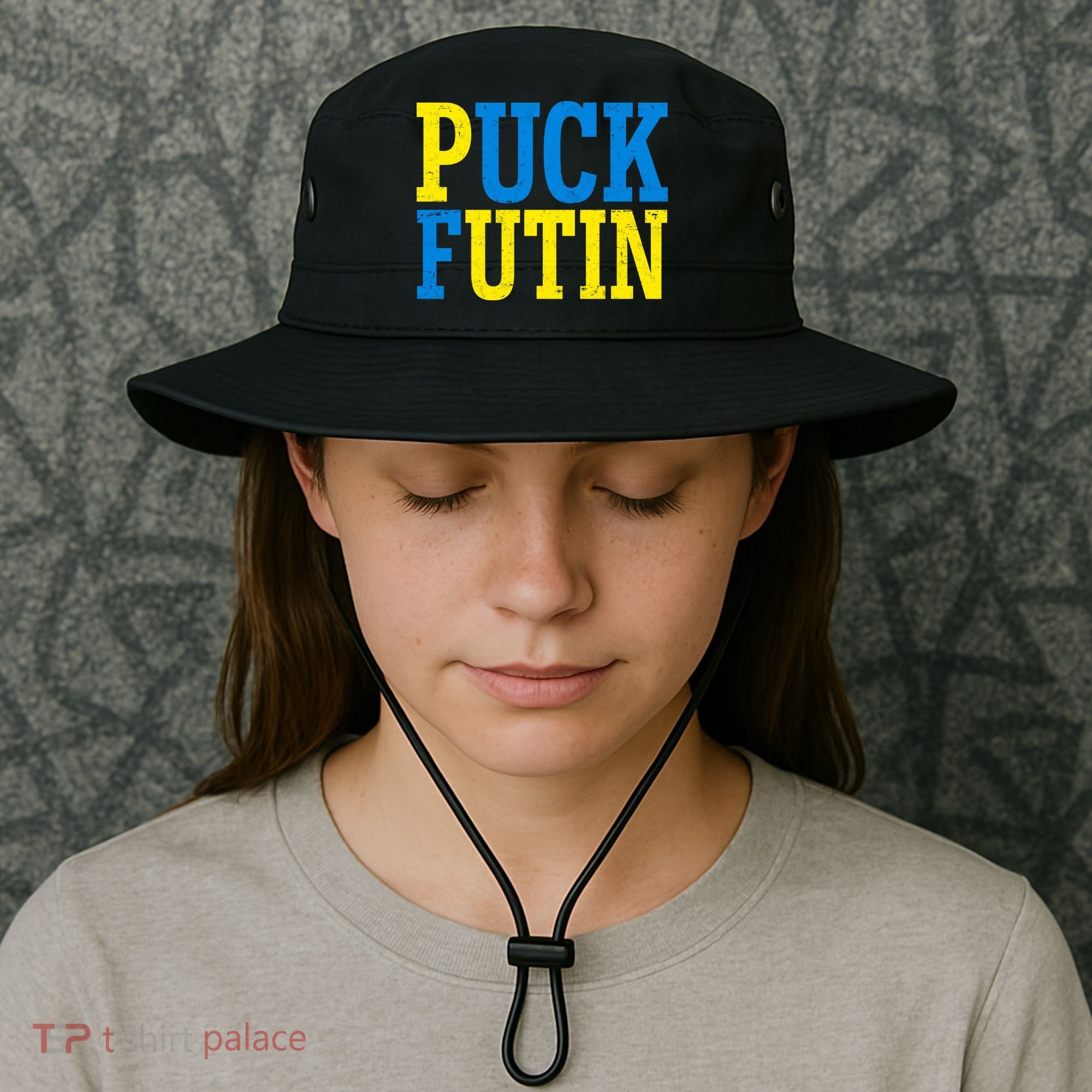 Funny Puck Futin Stand WIth Ukraine Bucket Hat
