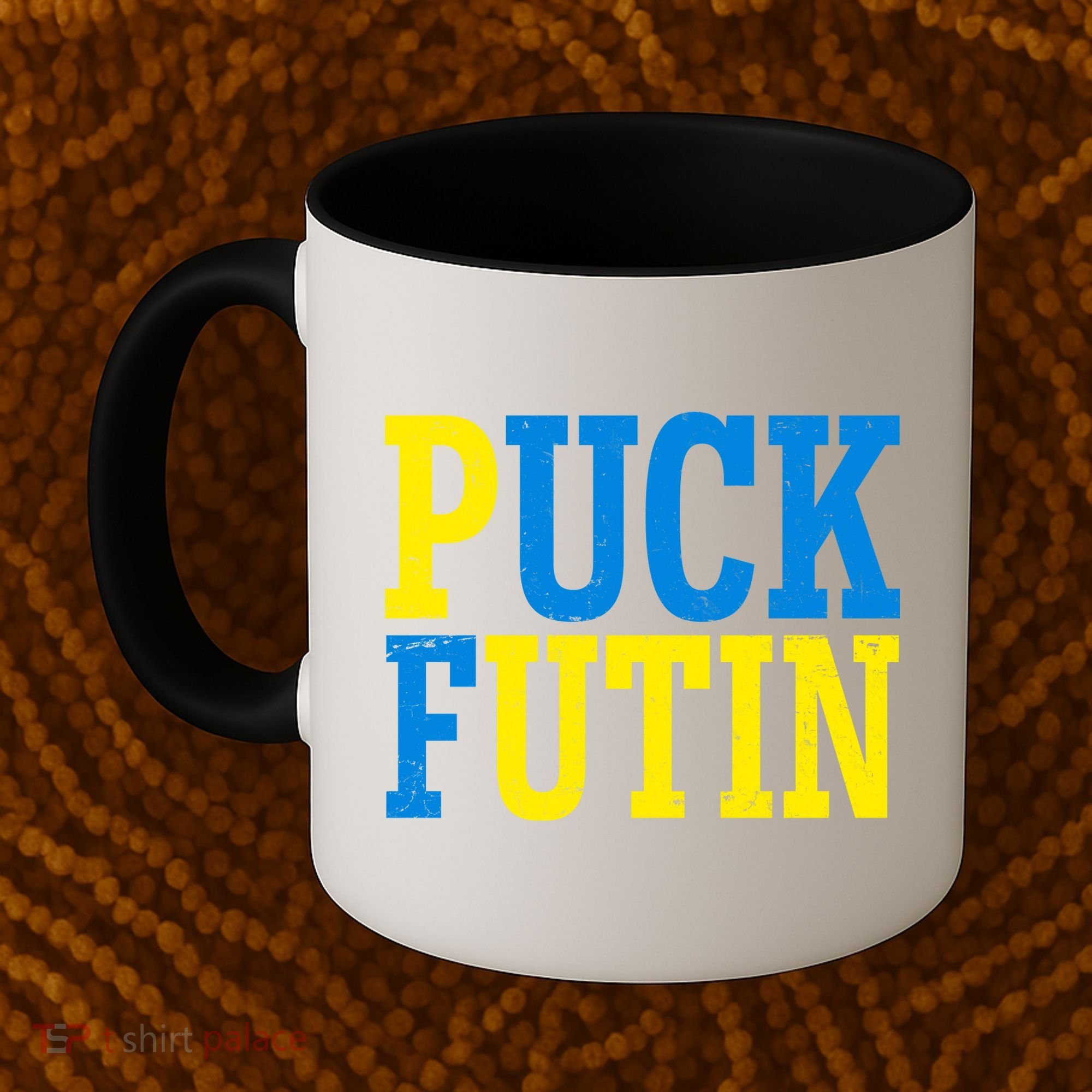 Funny Puck Futin Stand WIth Ukraine Coffee Mug
