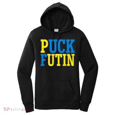 Funny Puck Futin Stand WIth Ukraine Women's Hoodie