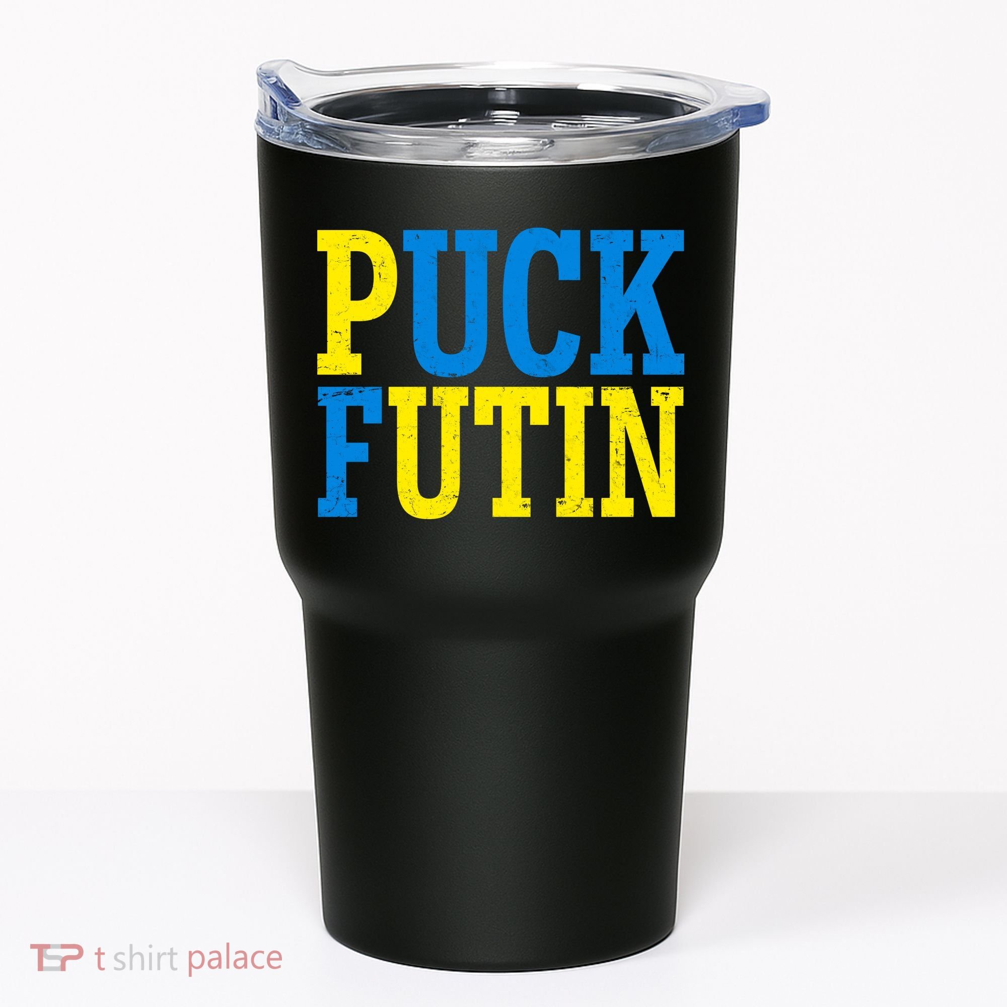 Funny Puck Futin Stand WIth Ukraine Tumbler